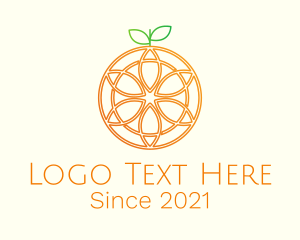 Orange Floral Line Art  logo