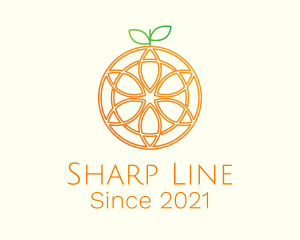 Orange Floral Line Art  logo design