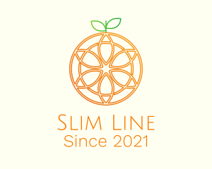 Orange Floral Line Art  logo design