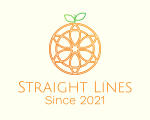 Orange Floral Line Art  logo design