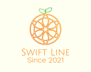 Orange Floral Line Art  logo design