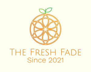 Orange Floral Line Art  logo design