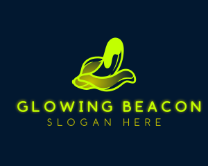 Neon Drip Banana logo design