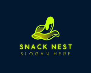 Neon Drip Banana logo design