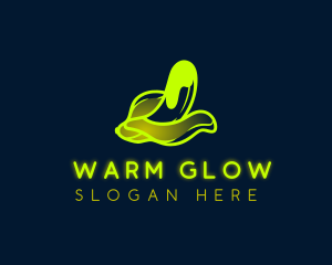 Neon Drip Banana logo design