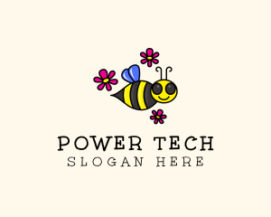 Flying Bee Flower  logo