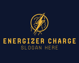 Electric Circuit Lightning Bolt logo design