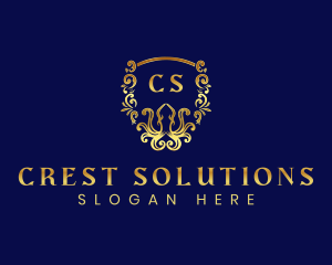 Boutique Crest Octopus logo design