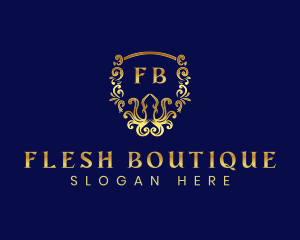 Boutique Crest Octopus logo design