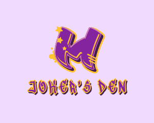 Graffiti  Star Letter M Logo