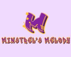 Graffiti  Star Letter M logo design