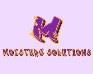 Graffiti  Star Letter M logo design