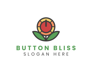 Sunflower Power Button logo design