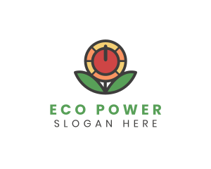 Sunflower Power Button logo design