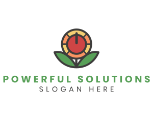 Sunflower Power Button logo design