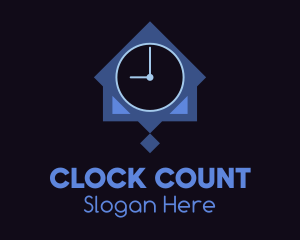 Blue Wall Clock logo design