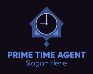 Blue Wall Clock logo design