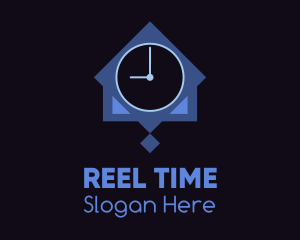 Blue Wall Clock logo design