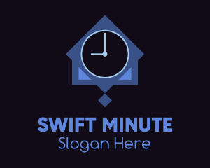 Blue Wall Clock logo design