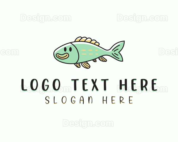 Aquatic Fishery Cartoon Logo