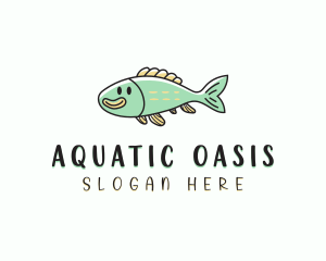 Aquatic Fishery Cartoon logo design