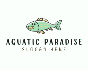 Aquatic Fishery Cartoon logo design