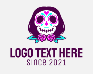 Colorful Calavera Skull logo