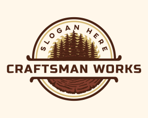 Forest Lumberjack Woodwork logo design