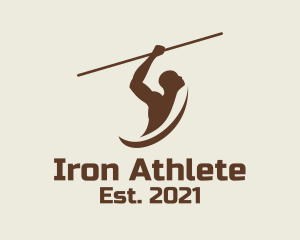 Brown Javelin Athlete logo design