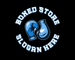 Blue Boxing Gloves logo design