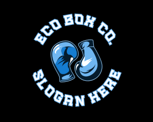 Blue Boxing Gloves logo design