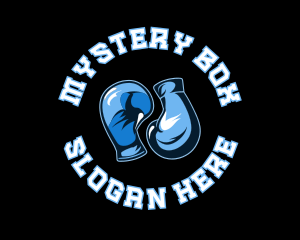 Blue Boxing Gloves logo design