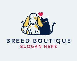 Dog Cat Love logo design