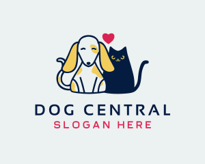 Dog Cat Love logo design