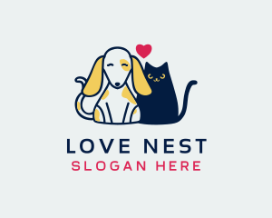 Dog Cat Love logo design