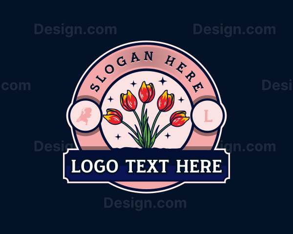 Tulip Flower Netherlands Logo