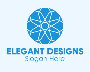 Blue Intricate Gemstone logo design