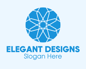 Blue Intricate Gemstone logo