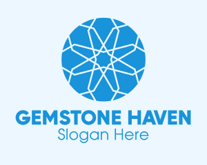 Blue Intricate Gemstone logo design