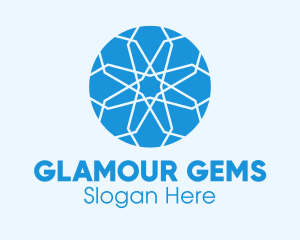 Blue Intricate Gemstone logo design