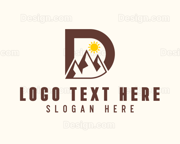 Outdoor Mountain Letter D Logo