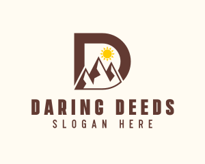 Outdoor Mountain Letter D logo design