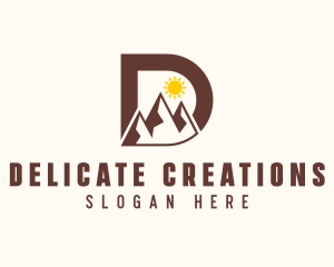 Outdoor Mountain Letter D logo design