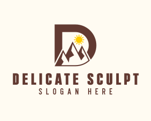 Outdoor Mountain Letter D logo design