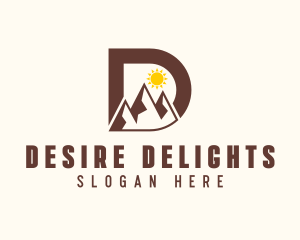 Outdoor Mountain Letter D logo design