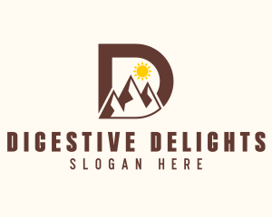 Outdoor Mountain Letter D logo design