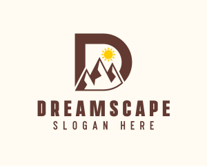 Outdoor Mountain Letter D logo design