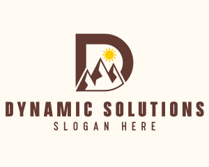 Outdoor Mountain Letter D logo design