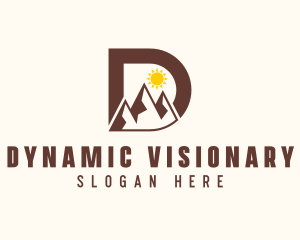 Outdoor Mountain Letter D logo design