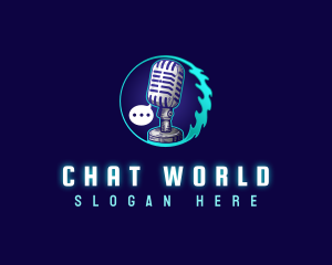 Microphone Chat Podcast logo design